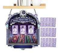 Books Read Tracker - 180g Wooden Tabletop, 30 Number Plates | Reading Goal Counter Sign, Bookish Shelf Ornament | Bookworm Gift For Readers Teachers Writers Library Study Nook Corner Home Bedroom