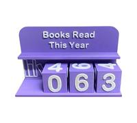 Books Read Tracker - Reading Goal Tracker Bookshelf Decoration - Reading Challenge Number Sign for Display Shelf Writers Holiday Library Lovers Birthday Table Literary Fans