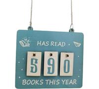 Books Read Tracker - Resin Reading Timer with Digital Display, Creative Hanging Design for Bookshelf/Room Decoration (Blue)