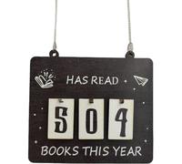 Books Read Tracker - Resin Reading Timer with Digital Display, Creative Hanging Design for Bookshelf/Room Decoration (Black)