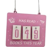 Books Read Tracker - Resin Reading Timer with Digital Display, Creative Hanging Design for Bookshelf/Room Decoration (Pink)