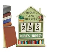 Books Read Tracker, Wooden Golf Display Sign, Book Tracking Board with Stylish Design, Portable Library Decor, Educational Tool with Easy Use, Wall, Window, Bookshelf Accessory for Students and Writer