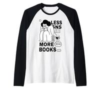 Books Reading Design Raglan Baseball Tee