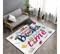 Books Rugs Kid Carpet for Bedroom So Many Book So Little Time Area Rug Living Room Kitchen Mat Floor Carpets, Non-Slip Floor Mat Nursery Rugs Doormats Children Study Rugs Yoga Mat,36 X 24 inch