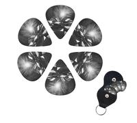 Books Stacked Print Guitar Picks 6 Pack With Organizer Storage Box Personalized Guitar Plectrums 0.46mm 0.71mm 0.96mm Bass Picks for Acoustic Guitar Violin Ukulele Guitar Accessories