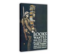 Books Wanted for Our Men Over There 1941 US History Canvas Art Poster And Wall Art Picture Print Modern Family Bedroom Decor Frame 24x36inch(60x90cm)