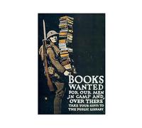 Books Wanted for Our Men Over There 1941 US History Poster Bedroom Canvas Decor Print Wall Art Office Room Aesthetic Decor Gift Unframe 24x36inch(60x9