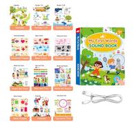 Books with Sound Interactive Touch Words English Speaking | Rechargeable Talking Books for Kids 3-5 for Preschool Girls, Early Education, Reading, Daily Activities, Birthday, Christmas