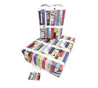 Books Wrapping Paper. Watercolour Illustrated Book Gift Wrap 5 pack Book Wrapping Paper plus 5 Tags