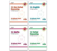BOOKS4PEOPLE 11+ Gl 10-Minute Tests Age 9-10 Collection 4 Books Set: Maths, English, Verbal Reasoning, Non-Verbal Reasoning
