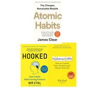 BOOKS4PEOPLE Atomic Habits, Indistractable, Hooked (Hardback) 3 Collection Books Set