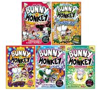 BOOKS4PEOPLE Bunny Vs Monkey Set 2: Collection 5 Books Set By Jamie Smart (Bunny Bonanza, The Whopping World Of Puzzles, The Gigantic Joke Figh
