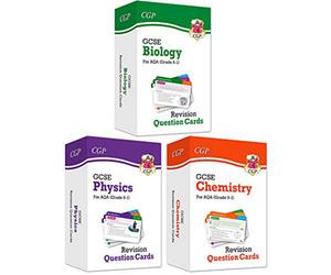 BOOKS4PEOPLE Cgp Gcse 9-1 Aqa Revision Question Cards 3 Books Collection Set (Biology, Physics, Chemistry)