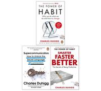 BOOKS4PEOPLE Charles Duhigg 3 Books Collection Set (Supercommunicators, Smarter Faster Better, The Power Of Habit)