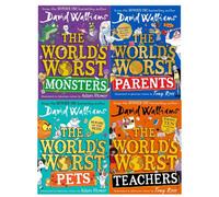 David Walliams Collection 4 Books Set (The Worlds Worst Teachers, The Worlds Worst Parents, The Worlds Worst Pets, The Worlds Worst Monsters)