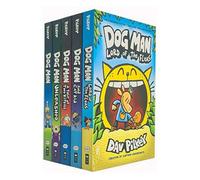 BOOKS4PEOPLE Dog Man Series 1-5 Books Collection Set By Dav Pilkey (Dog Man, Unleashed, A Tale Of Two Kitties, Dog Man And Cat Kid, Lord Of