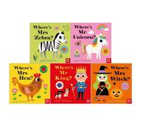 BOOKS4PEOPLE Felt Flaps And A Mirror 5 Books Set By Ingela P Arrhenius (Mr King, Mr Unicorn, Mrs Hen, Mrs Witch, Mrs Zebra)