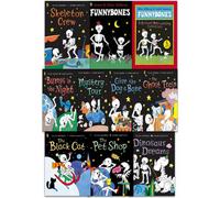 BOOKS4PEOPLE Funny Bones 10 Books Collection Set (Funnybones: A Bone Rattling Collection, The Ghost Train, The Pet Shop, Dinosaur Dreams, Bumps