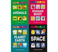 BOOKS4PEOPLE Infomojis Series Collection 4 Books Set Animals Planet Earth Human Body Space Books For Childrens