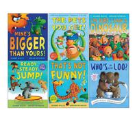BOOKS4PEOPLE Jeanne Willis 6 Books Collection Set (Mines Bigger Than Yours, The Pets You Get, Im Sure I Saw A Dinosaur, Ready Steady Jump, That