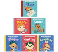 BOOKS4PEOPLE Maths Words For Little People 6 Books Set By Helen Mortimer (Shapes, Sorting, Counting, Sums, Time, Money)