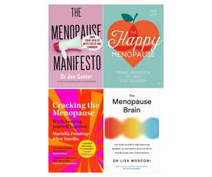 BOOKS4PEOPLE Menopause Manifesto, Cracking The Menopause, The Menopause Brain And The Happy Menopause 4 Books Collection Set