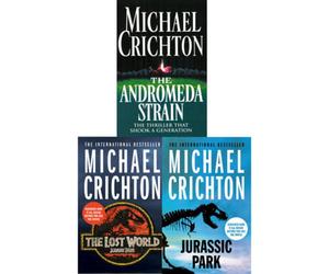 BOOKS4PEOPLE Michael Crichton Lost World, Jurassic Park, The Andromeda Strain 3 Books Collection Set