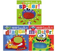 BOOKS4PEOPLE Never Touch And Feel Series 3 Books Collection Set - Never Touch A Spider, Never Touch A Monster, Never Touch A Dragon