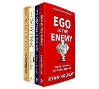 BOOKS4PEOPLE Ryan Holiday 4 Books Collection Set (Ego Is The , The Obstacle Is The Way, The Daily Stoic, Hardcoverthe Daily Stoic Journal)