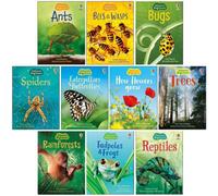 BOOKS4PEOPLE Usborne Beginners Nature 10 Books Set - Ants Bugs Spiders Tree Reptiles Rainforests And More