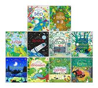 BOOKS4PEOPLE Usborne Peep Inside Collection 10 Books Set (Tree, The Sea, The Jungle, Space, Zoo, Animal Homes, Night Time, Dinosaurs, Garden &