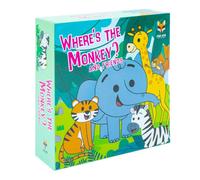 BOOKS4PEOPLE Where's The Monkey And Friends 4 Board Books Collection Set Age 0-5(Where's The Elephant, Monkey, Tiger, Zebra)