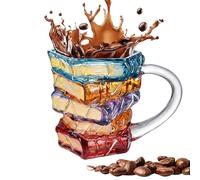 Bookshaped,350ml Funny Bookshaped Colorful Drinking Glasses For The Bar - Funny Coffee Cup,For Cold Weather Picnic Campfire Tea Hiking Adventure Game Home Party Whiskey