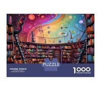 Bookshelf 1000 Piece Jigsaw Puzzle on Sustainably Sourced Board Jigsaw Puzzles Starry Library for Cognitive Exercise As Rainy Day Activities for Adults 70x50cm/1000pcs