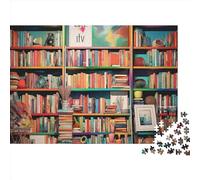 Bookshelf 1000 Piece Jigsaw Puzzles for Adults | Cartoon | Family Fun Jigsaws Puzzles 1000 Pieces for Adults Gifts 1000pcs (75x50cm)