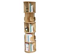 Bookshelf,2/3/4/5 Tier Rotating White 360 Degrees, Wood Freestanding Display Stackable Bookcase For The Living Room, Study And Office