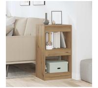 Bookshelf 2-Shelf Artisan Oak 40x30x72 cm Engineered Wood Slimline Cube Storage