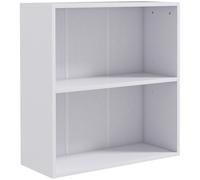 Bookshelf 2-Tier Black Particle Board 60x24x63cm Adjustable Shelf Durable Matt.