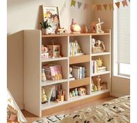 Bookshelf 3-Tier,Wooden 9-Cube Storage Shelf with Anti-Tip 100cm