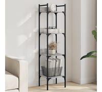 Bookshelf 4-Tier Grey Sonoma 35x30x138.5cm Engineered Powder-Coated Steel Frame