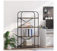 Bookshelf 5-Shelf Smoked Oak Engineered Wood 80x30x146cm Modern Freestanding Pro