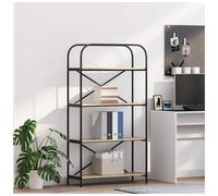 Bookshelf 5-Shelf Sonoma Oak 80x30x146 cm Engineered Wood with Sturdy Black Legs