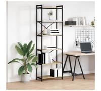 Bookshelf 60 x 30 x 190 cm Sonoma oak Engineered wood Tiered Industrial Shelving