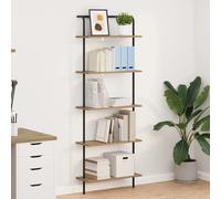 Bookshelf 60x24x168cm Artisan Oak Engineered Wood 5Shelf Slim Industrial forHome