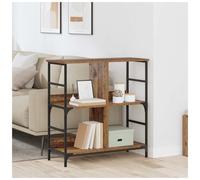 Bookshelf 78.5x33x82cm Old wood Engineered Wood 4 Shelves Metal Legs Rustic Home