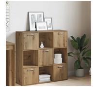 Bookshelf 9-Compartment Artisan Oak Engineered Wood 90x28x90cm Industrial Style