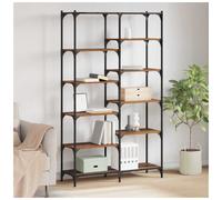 Bookshelf 9-Shelf Old Wood 100x32x170cm Engineered Wood Metal Frame Rustic XL