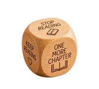 Bookshelf Accent Reading Prompt Dices, Wooden Engraved Reader Roller for Desk Display and Bedside Reading Corner Decor for Readers At Home Reader Roll Dices Wooden Prompt Book Lover Desk Decor Accent