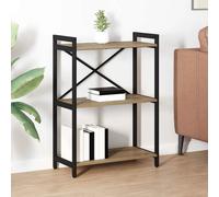 vidaXL Bookcase Artisan oak 60 x 30 x 83 cm Engineered wood, Adjustable Feet, Multi-Tiered Stand, Industrial Bookshelf, Storage Shelf Unit, Living Room Organizer, Functional Display Rack