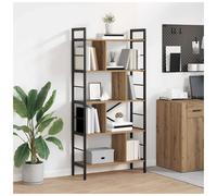 Bookshelf Artisan oak 75x30x156cm Engineered wood & Steel 9-Shelf Industrial Pro